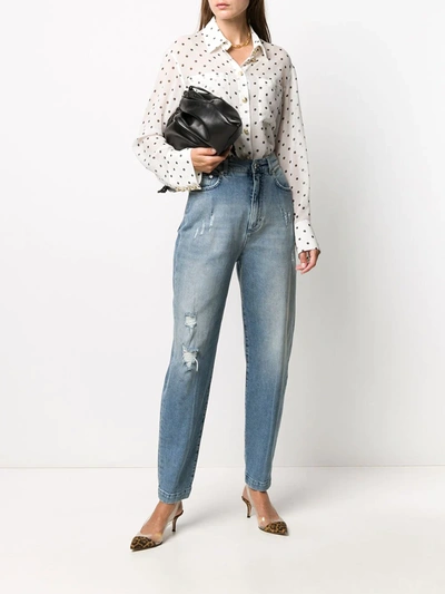 Dolce & Gabbana Distressed High-rise Boyfriend Jeans In Blue