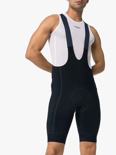 Shop Pas Normal Studios Control Fleece Bib Shorts In Blue