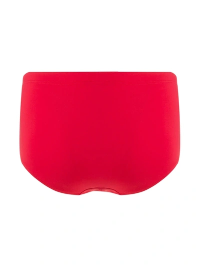 Shop Dolce & Gabbana Logo Band Swimming Trunks In Red