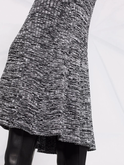 Shop Self-portrait Speckle-knit Midi Skirt In Schwarz