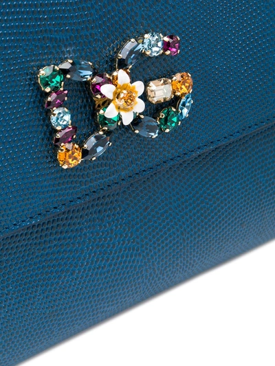 Shop Dolce & Gabbana Jewelled Medium Sicily Tote In Blue