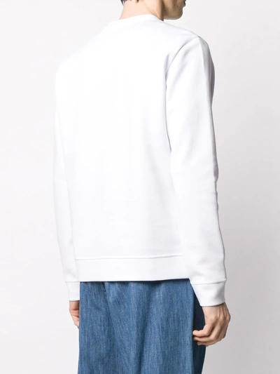Shop Fendi Logo Print Sweatshirt In White