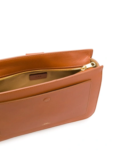 Shop Apc Albane Shoulder Bag In Brown