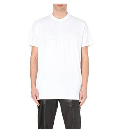 Shop Givenchy Embroidered Cotton T-shirt In White