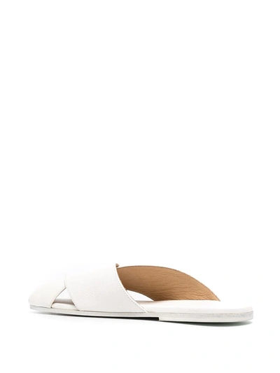 Shop Marsèll Spatola Flat Sandals In White