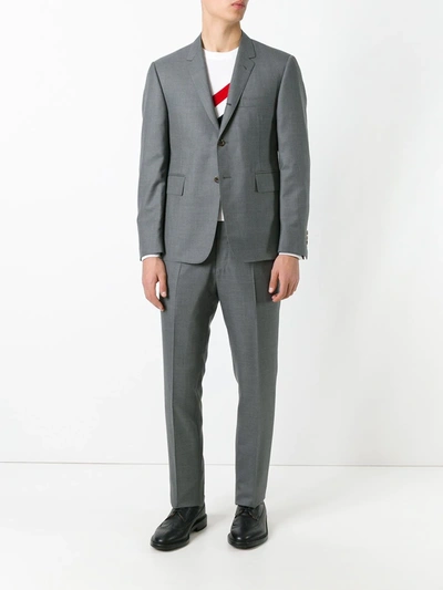 Shop Thom Browne Single-breasted Wool Suit In Grey