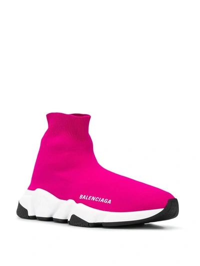 Shop Balenciaga Speed Knit Sneakers In Pink