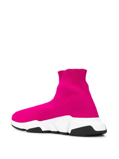 Balenciaga Speed Stretch-knit High-top Sneakers In Pink