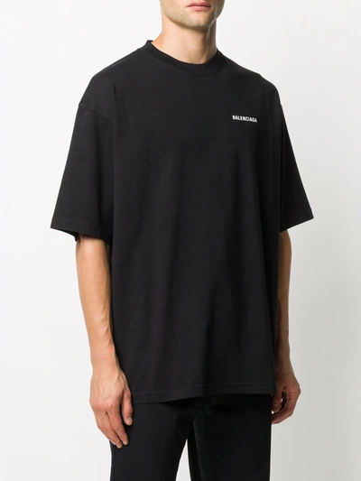 Shop Balenciaga Logo-print T-shirt In Black