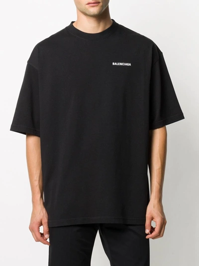 Shop Balenciaga Logo-print T-shirt In Black