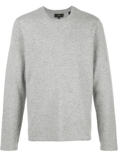 Shop Vince Long-sleeve Fitted Sweater In Grey
