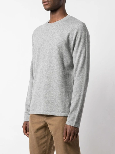 Shop Vince Long-sleeve Fitted Sweater In Grey