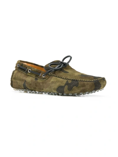 Shop Car Shoe Camouflage Driver Loafers In Green