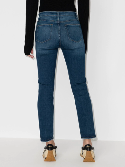 Frame Le High Straight Jeans In Blue