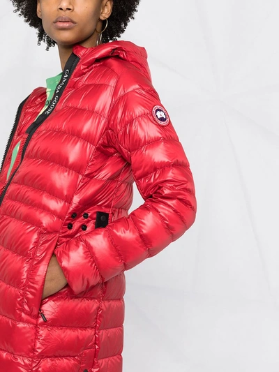 Shop Canada Goose Cypress Hooded Coat In Red