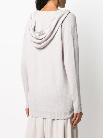 Shop Gentry Portofino Slouch-fit Hooded Jumper In Grey