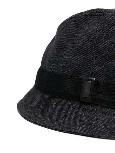 Pre-owned Gucci 1990-2000s Gg Pattern Bucket Hat In Black