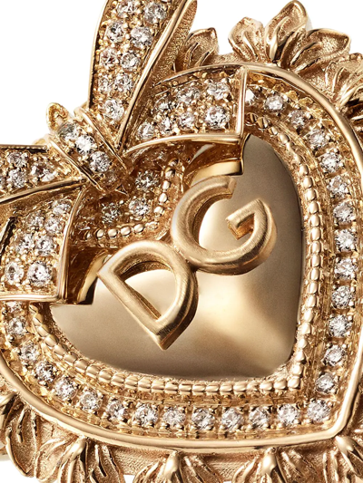 Dolce & Gabbana Devotion Ring In Yellow Gold With Diamonds In Gold