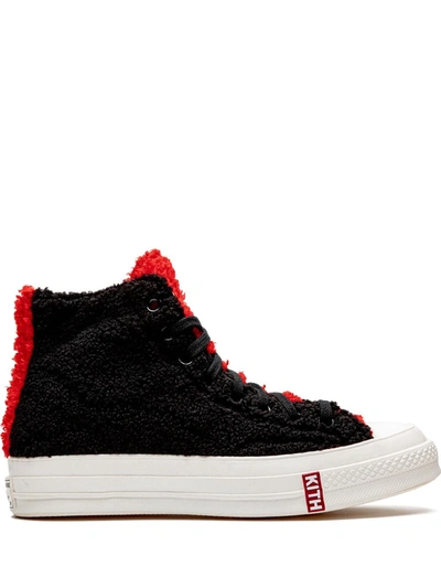 Shop Converse X Kith X Disney Chuck 70 Hi "mickey Mouse Fur" Sneakers In Black