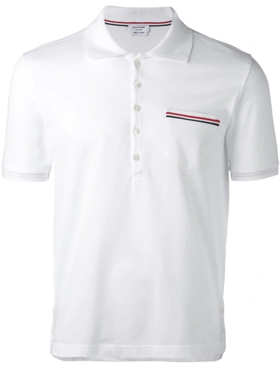 Shop Thom Browne Chest Pocket Polo Shirt In White