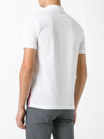 Thom Browne Rwb Trim Jersey Polo Short In White