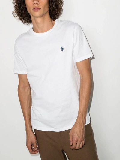 POLO RALPH LAUREN LOGO EMBROIDERED T-SHIRT - 白色