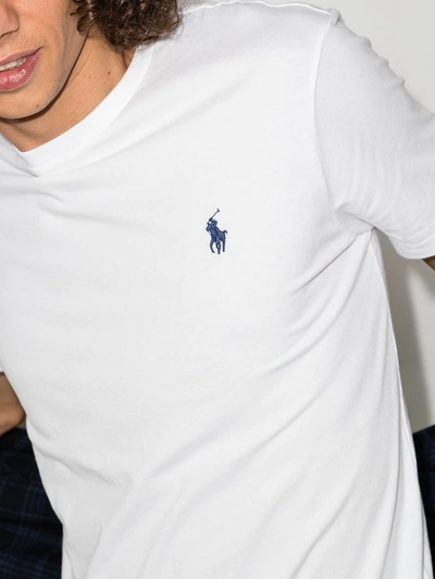 POLO RALPH LAUREN LOGO EMBROIDERED T-SHIRT - 白色