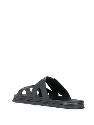 Shop Gcds Logo-detail Sandals In Black
