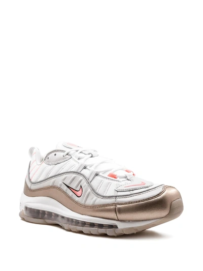 Nike Air Max 98 "rose Gold" Sneakers In White