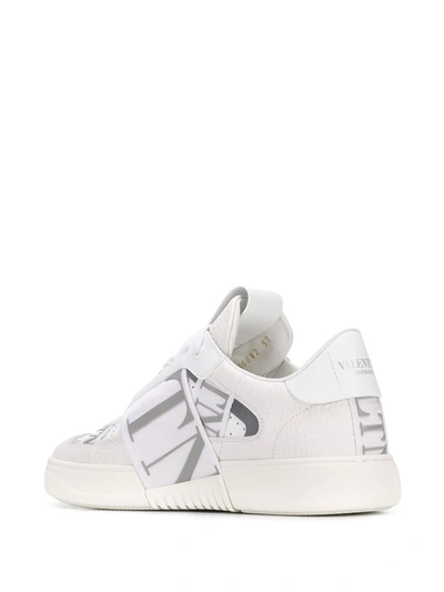 Shop Valentino Vl7n Logo-print Strap Sneakers In White