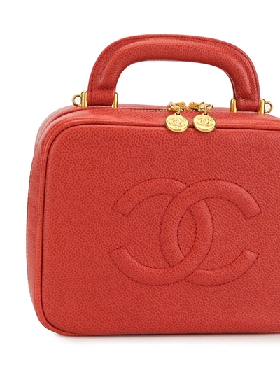 Pre-owned Chanel 1998 Cc Vanity Bag In Red