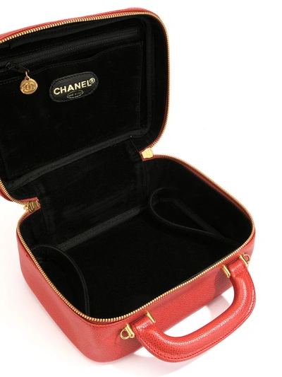 Pre-owned Chanel 1998 Cc Vanity Bag In Red