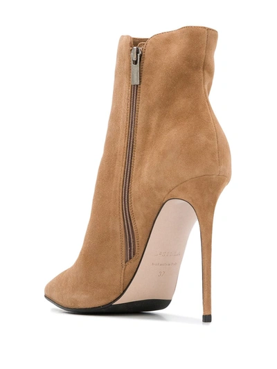 Shop Le Silla Eva Suede Ankle Boots In Neutrals
