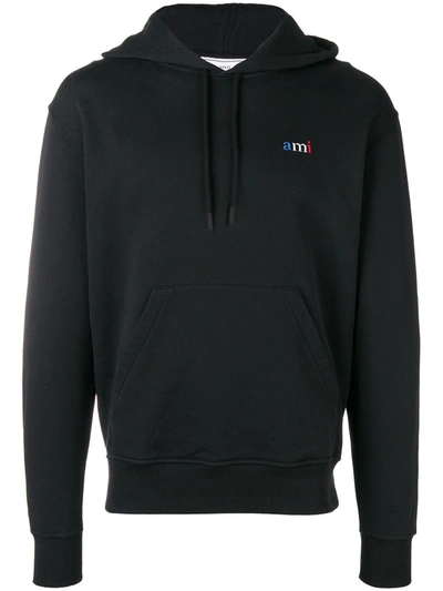Shop Ami Alexandre Mattiussi Hoodie With Ami Embroidery In Black