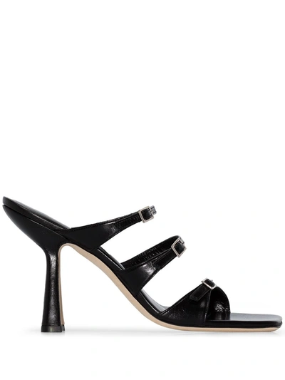 Shop By Far Malene 95mm Buckled Sandals In Black