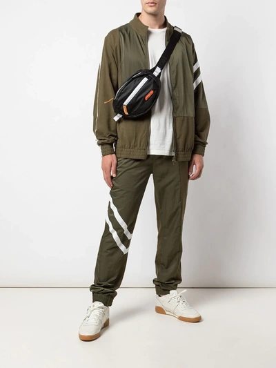 Shop God's Masterful Children Geometric Panelled Track Pants In Green