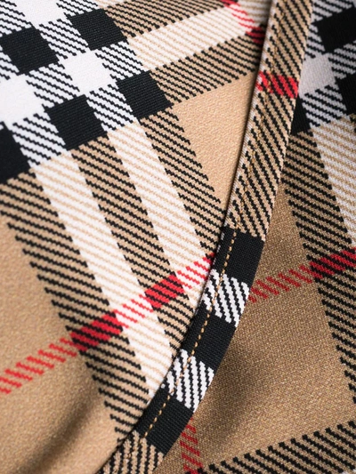Burberry Beige Vintage Check Triangle Bikini In Brown