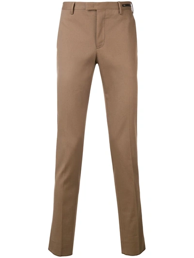 Shop Pt01 Slim-fit Trousers In Neutrals