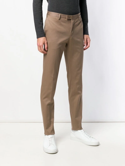 Shop Pt01 Slim-fit Trousers In Neutrals