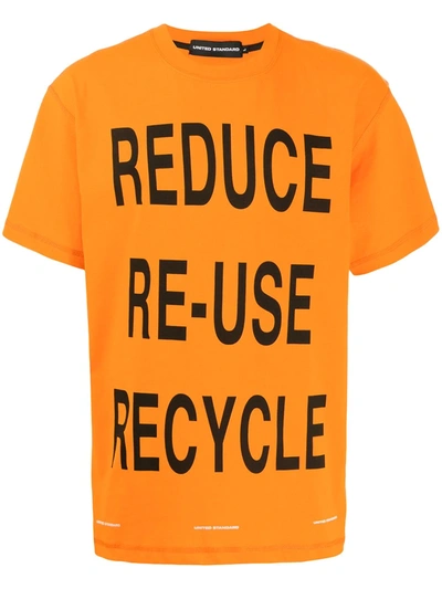 Shop United Standard Slogan Short-sleeve T-shirt In Orange