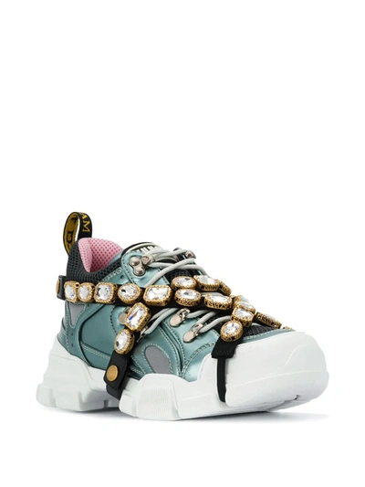 Shop Gucci Flashtrek Sneakers In Blue
