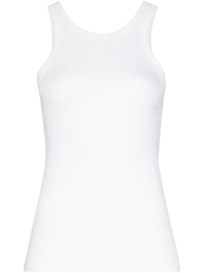 Shop Totême Racer Style Ribbed Vest In White