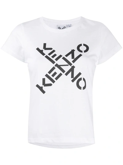 Shop Kenzo Cross Logo T-shirt In White