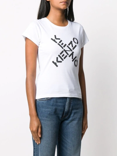 Shop Kenzo Cross Logo T-shirt In White