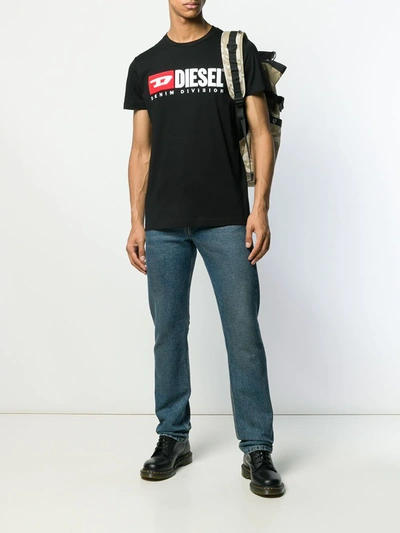 Shop Diesel Logo T-shirt In Black