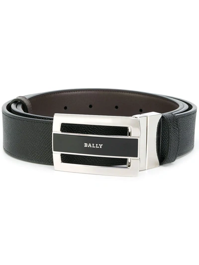 Shop Bally Contrast Buckle Belt In Black