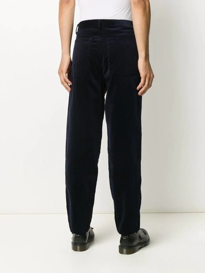 Shop Comme Des Garçons Shirt Straight-leg Patchwork Trousers In Blue