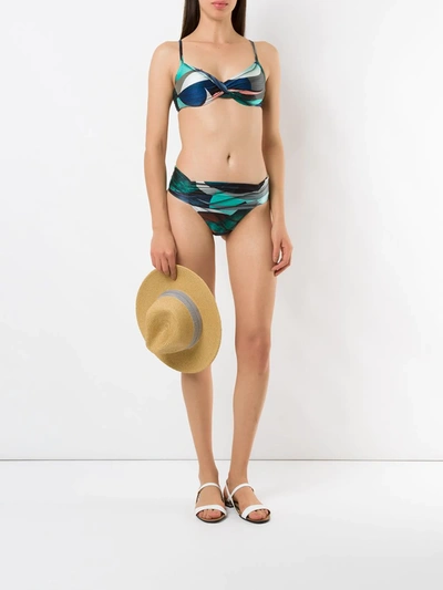 Shop Lygia & Nanny Jasper Printed Bikini Bottom In Blue