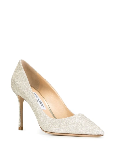 Jimmy Choo 85mm Romy Pumps In Metallic
