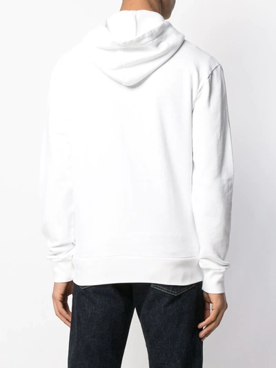 Shop Maison Kitsuné Fox Zip Up Hoodie In White